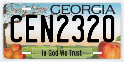 GA license plate CEN2320