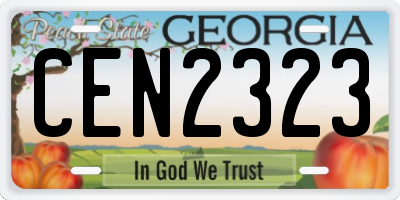 GA license plate CEN2323