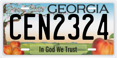 GA license plate CEN2324