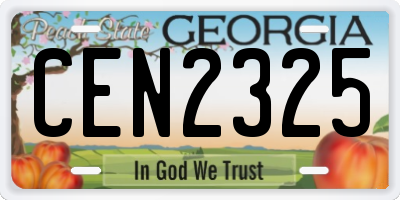 GA license plate CEN2325