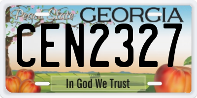 GA license plate CEN2327