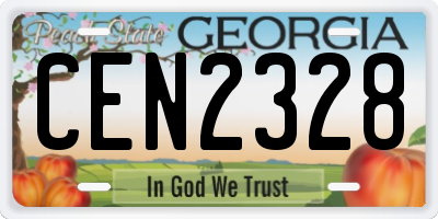 GA license plate CEN2328