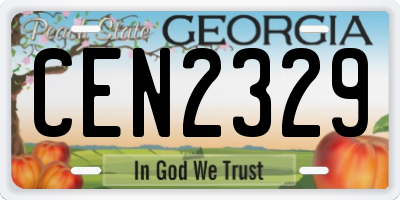 GA license plate CEN2329