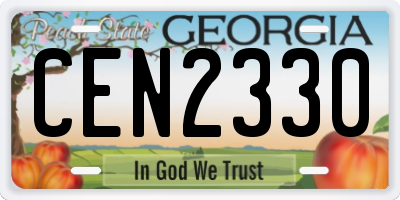 GA license plate CEN2330