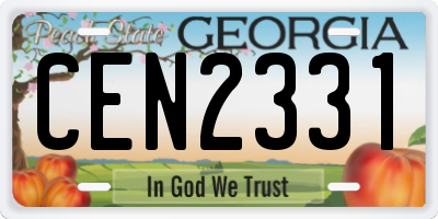 GA license plate CEN2331