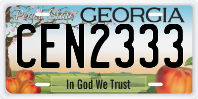 GA license plate CEN2333