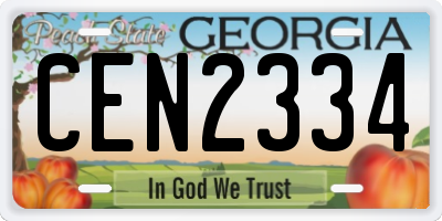 GA license plate CEN2334