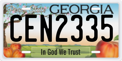 GA license plate CEN2335