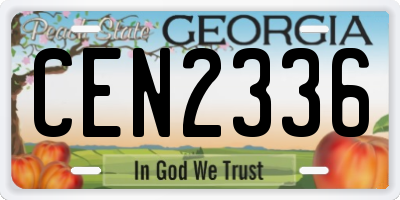 GA license plate CEN2336