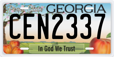 GA license plate CEN2337