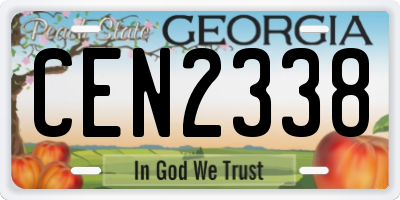 GA license plate CEN2338