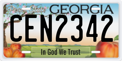 GA license plate CEN2342