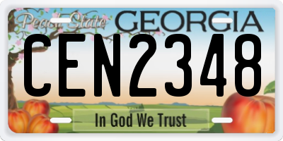 GA license plate CEN2348
