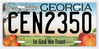 GA license plate CEN2350