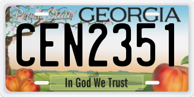 GA license plate CEN2351