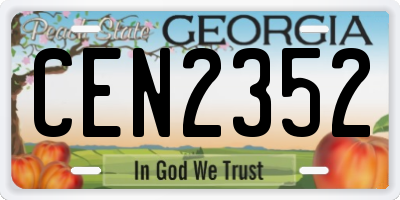 GA license plate CEN2352