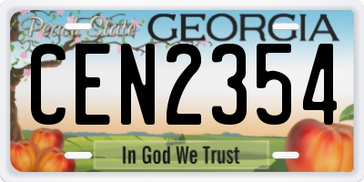 GA license plate CEN2354