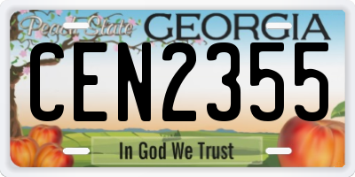 GA license plate CEN2355