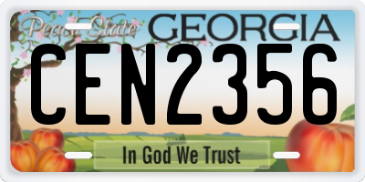 GA license plate CEN2356
