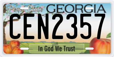 GA license plate CEN2357