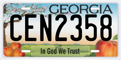 GA license plate CEN2358