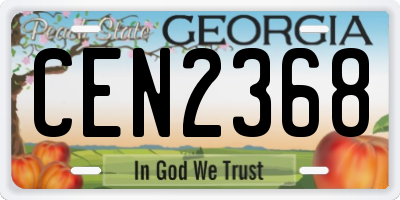 GA license plate CEN2368