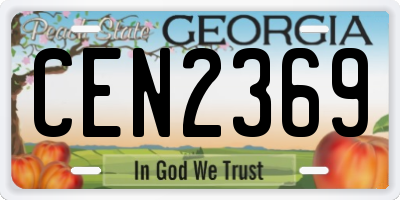 GA license plate CEN2369