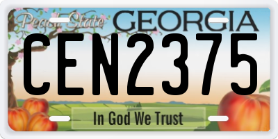 GA license plate CEN2375