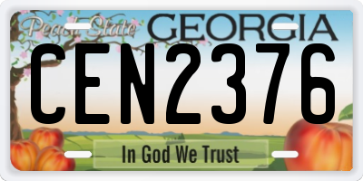 GA license plate CEN2376