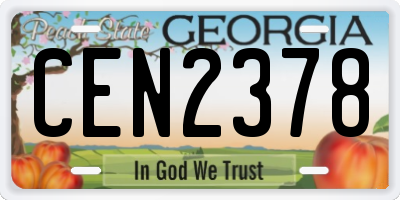 GA license plate CEN2378