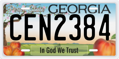 GA license plate CEN2384