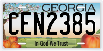 GA license plate CEN2385