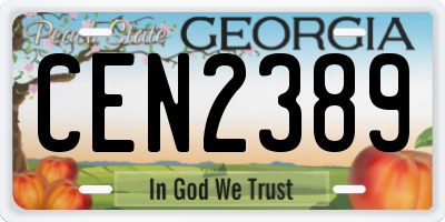 GA license plate CEN2389
