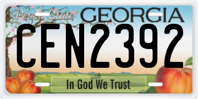 GA license plate CEN2392