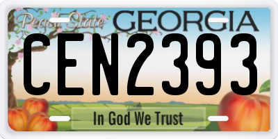 GA license plate CEN2393