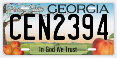 GA license plate CEN2394