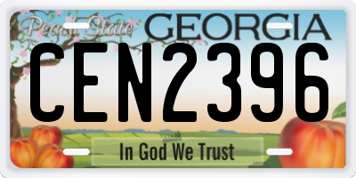 GA license plate CEN2396