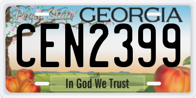 GA license plate CEN2399