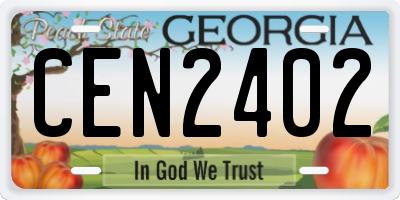 GA license plate CEN2402