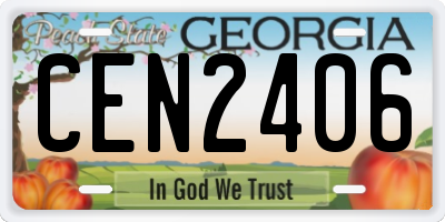 GA license plate CEN2406