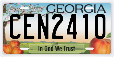 GA license plate CEN2410