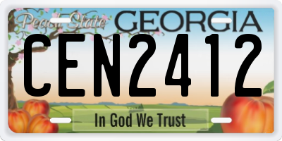 GA license plate CEN2412