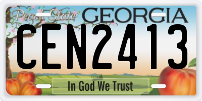 GA license plate CEN2413