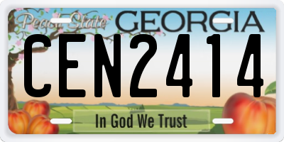 GA license plate CEN2414