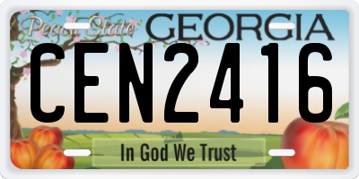 GA license plate CEN2416