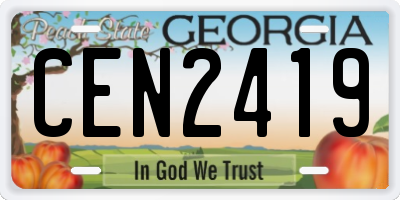 GA license plate CEN2419