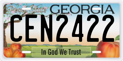 GA license plate CEN2422