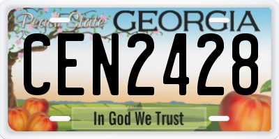GA license plate CEN2428