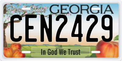 GA license plate CEN2429
