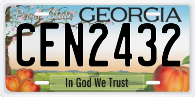 GA license plate CEN2432